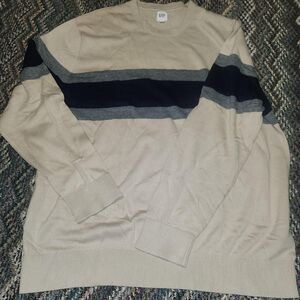 Gap Cream and Navy Striped Sweater
